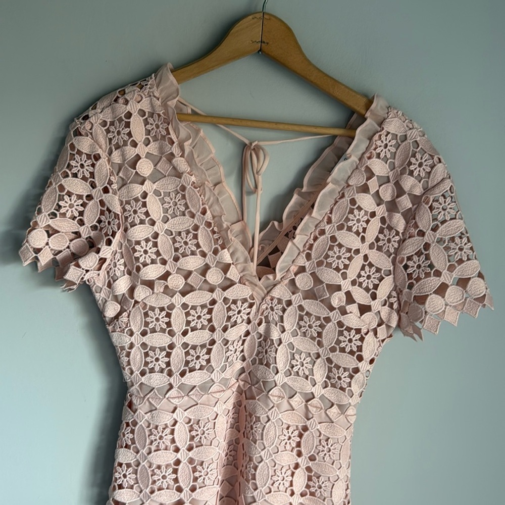Sandro Paris Manureva Pink Lace Dress 6 - Picture 5 of 15